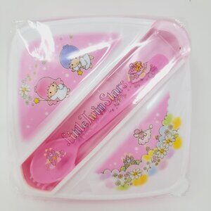 Vintage Sanrio 1995 Little Twin Stars Plastic Bento Box *READ*